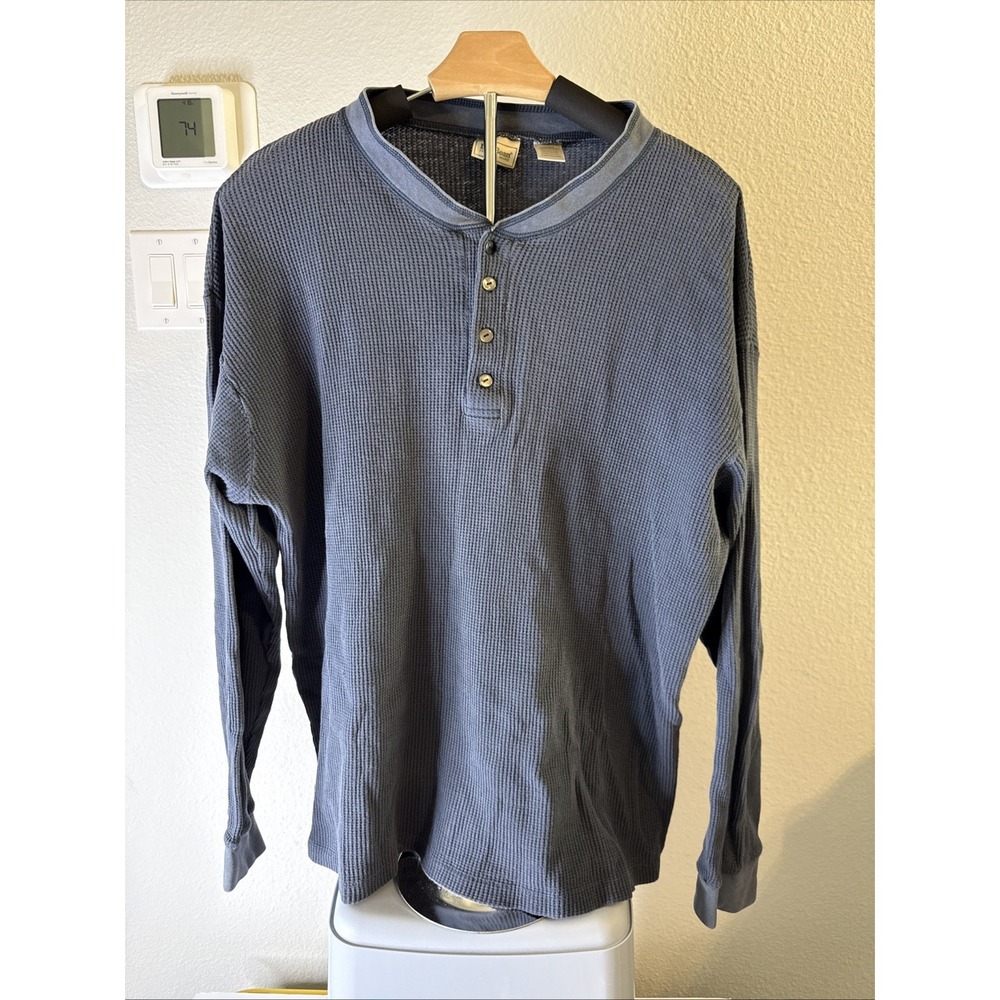 LL Bean Men's Thermal Henley Long Sleeve Shirt Size L